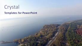  Presentation with hydroelectric - Theme enhanced with storage pool of hydroelectric station dnepr river drone image near kiev background and a sky blue colored foreground