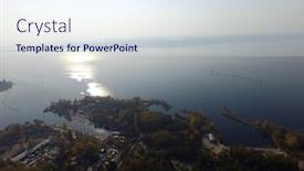  Presentation with hydroelectric - Beautiful theme featuring storage pool of hydroelectric station backdrop and a sky blue colored foreground