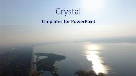  Presentation with hydroelectric - Theme having storage pool of hydroelectric station background and a sky blue colored foreground