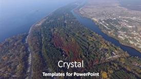  Presentation with hydroelectric - Colorful theme enhanced with storage pool of hydroelectric station dnepr river drone image near kiev backdrop and a dark gray colored foreground