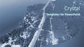  Presentation with hydroelectric - Colorful PPT theme enhanced with storage-pool-of-hydroelectric-station backdrop and a ocean colored foreground