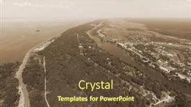  Presentation with hydroelectric - Audience pleasing presentation theme consisting of storage-pool-of-hydroelectric-station backdrop and a tawny brown colored foreground