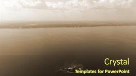  Presentation with hydroelectric - Amazing PPT theme having storage-pool-of-hydroelectric-station backdrop and a tawny brown colored foreground