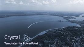  Presentation with hydroelectric - Cool new presentation theme with storage-pool-of-hydroelectric-station backdrop and a tawny brown colored foreground