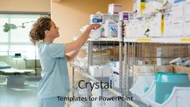  Presentation with storage - Slides having haute cuisine shrimp background and a tawny brown colored foreground