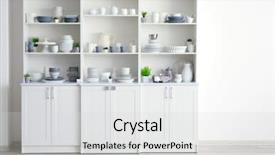  Presentation with petroleum storage tanks - Slides consisting of storage stand with ceramic dishware background and a light gray colored foreground