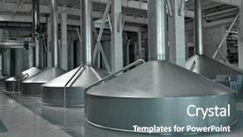  Presentation with brewery - Beautiful slide deck featuring storage tank - modern brewery backdrop and a gray colored foreground