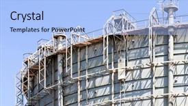  Presentation with storage tank - PPT theme enhanced with storage tank containing carbon monoxide background and a  colored foreground