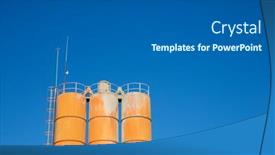  Presentation with manufacturing plant - Theme having storage-tanks-in-an-aggregates background and a gray colored foreground