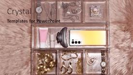  Presentation with storage - Slide set consisting of storage-with-female-accessories background and a  colored foreground