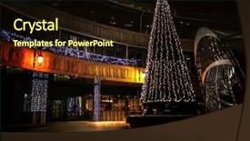  Presentation with city night - Colorful PPT layouts enhanced with store atmosphere - decorated christmas tree in city backdrop and a wine colored foreground