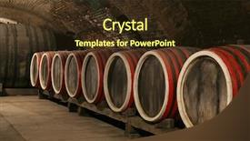  Presentation with wine store - Cool new slides with store atmosphere - old wine cellar with barrels backdrop and a  colored foreground