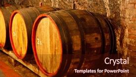  Presentation with wine store - Presentation enhanced with store atmosphere - old wine cellar with barrels background and a wine colored foreground