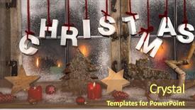  Presentation with romantic christmas - Slide deck featuring store atmosphere - romantic christmas card in red background and a tawny brown colored foreground