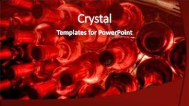  Presentation with cellar - Presentation theme enhanced with store atmosphere - stacked up wine bottles background and a crimson colored foreground