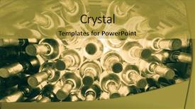  Presentation with wine retail case stack - Cool new PPT theme with store atmosphere - stacked up wine bottles backdrop and a yellow colored foreground