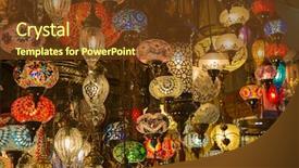  Presentation with lamps - Slide deck featuring store atmosphere - traditional turkish lamps background and a tawny brown colored foreground