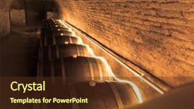  Presentation with wine store - PPT layouts enhanced with store atmosphere - wine barrels in old wine background and a tawny brown colored foreground