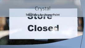  Presentation with closed - PPT layouts with store-closed-sign-a-store background and a light blue colored foreground
