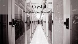  Presentation with server room - Audience pleasing PPT theme consisting of store database - modern empty server room backdrop and a light gray colored foreground