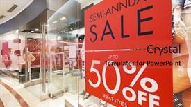  Presentation with road stop sign - Slide deck consisting of store discount sign background and a red colored foreground