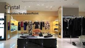  Presentation with clothing - Audience pleasing PPT theme consisting of store displays - section of female clothing backdrop and a coral colored foreground