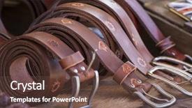  Presentation with belts - Colorful presentation theme enhanced with dark blue jeans texture - store handmade leather belts spanish backdrop and a tawny brown colored foreground