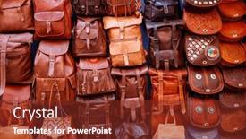  Presentation with leather bags - Slide set having store-leather-bags-and-products background and a tawny brown colored foreground