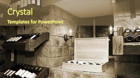  Presentation with vault - Audience pleasing PPT theme consisting of store room - bottles with wine backdrop and a  colored foreground