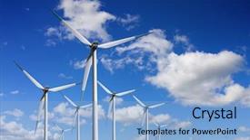  Presentation with wind energy - Colorful slide set enhanced with storing energy from wind turbines backdrop and a light blue colored foreground