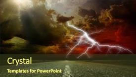  Presentation with asphalt road - Theme featuring storm cloud - most asphalt road shallow depth background and a tawny brown colored foreground