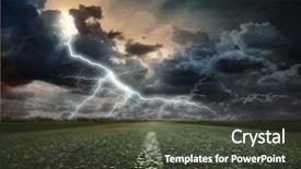  Presentation with asphalt - Audience pleasing theme consisting of storm cloud - most asphalt road shallow depth backdrop and a tawny brown colored foreground