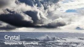  Presentation with storm clouds - Slides having storm clouds above ocean background and a gray colored foreground