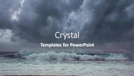  Presentation with ocean waves - Amazing slide deck having storm-clouds-and-dramatic-waves backdrop and a ocean colored foreground