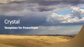  Presentation with storm clouds - Beautiful PPT theme featuring storm clouds over a rolling backdrop and a  colored foreground