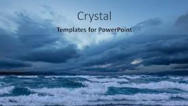  Presentation with storm - Theme having storm-clouds-over-lake-water background and a light blue colored foreground