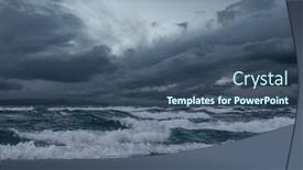  Presentation with storm clouds - Audience pleasing slide deck consisting of storm-clouds-over-lake-water backdrop and a ocean colored foreground