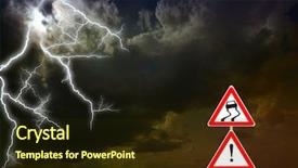  Presentation with rain clouds - Colorful slides enhanced with storm clouds the sky backdrop and a  colored foreground