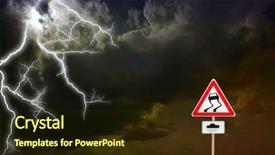  Presentation with rain sky - Colorful presentation design enhanced with storm clouds the sky backdrop and a wine colored foreground