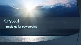  Presentation with sea sun - Cool new presentation theme with storm clouds with sun backdrop and a ocean colored foreground