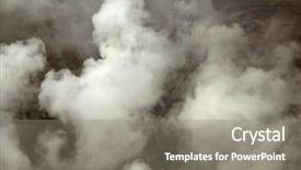  Presentation with storm clouds - PPT theme featuring puff smoking smoke - storm clouds background and a gray colored foreground