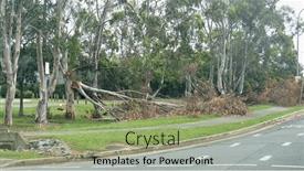  Presentation with storm - PPT theme featuring storm-damaged-residential-areas background and a mint green colored foreground