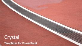  Presentation with soil cover - Audience pleasing theme consisting of road drainage - aligned manhole cover backdrop and a coral colored foreground