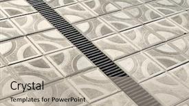  Presentation with court - Slides featuring sewer drain - weathering for water background and a mint green colored foreground