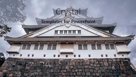  Presentation with osaka - Slide set consisting of storm-gathers-over-osaka-castle background and a  colored foreground