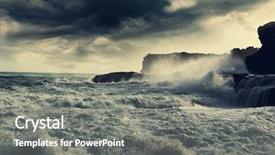  Presentation with indonesia - Audience pleasing PPT theme consisting of storm in ocean beach indonesia backdrop and a gray colored foreground