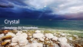 Presentation with storm - Presentation design having storm on the dead sea background and a ocean colored foreground