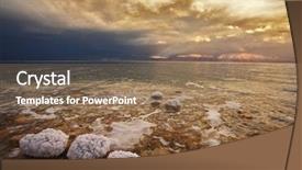  Presentation with storm - PPT theme consisting of storm on the dead sea background and a violet colored foreground