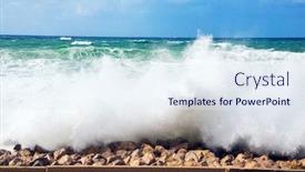  Presentation with winter storm - Amazing theme having storm-on-the-mediterranean-sea backdrop and a sky blue colored foreground