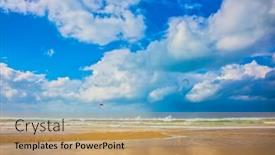  Presentation with sea - Colorful presentation theme enhanced with storm-on-the-mediterranean-sea backdrop and a coral colored foreground